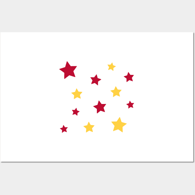 Crimson and Gold Gameday Stars- Ferris State Colors Wall Art by opptop